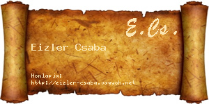 Eizler Csaba névjegykártya